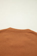 Cargar imagen en el visor de la galería, Chestnut Sequin Happy Halloween Graphic Notched Neck Long Sleeve Loose Top
