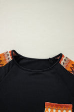 Load image into Gallery viewer, Orange Contrast Geo Raglan Sleeve Patchwork Dress
