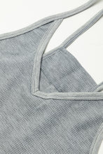 Cargar imagen en el visor de la galería, Gray Waffle Knit Spaghetti Straps Loose Fit Jumpsuit
