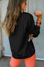 Cargar imagen en el visor de la galería, Black Rainbow Colorblock Striped Pullover Sweatshirt
