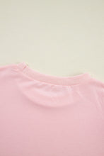 Load image into Gallery viewer, Light Pink Rhinestone Pearl Puff Half Sleeve Top
