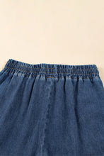 Cargar imagen en el visor de la galería, Dark Blue Drawstring Elastic Waist Wide Leg Jeans
