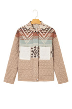 Load image into Gallery viewer, Light French Beige Aztec Quilted Patchwork Western Fashion Jacket
