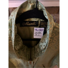 Cargar imagen en el visor de la galería, Vintage 80s 100% Silk Olive Green Metallic Bomber Jacket Lightweight Zip Jacket
