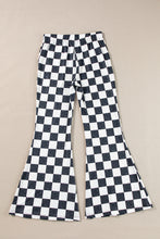 Cargar imagen en el visor de la galería, Black Checkerboard High Rise Casual Flared Pants
