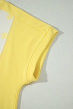 Load image into Gallery viewer, Yellow Color Block Patchwork Polka Dot Wide Leg Pant Set
