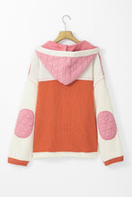 Load image into Gallery viewer, Coral Quilted Textured Patchwork Loose Fit Hooded Jacket
