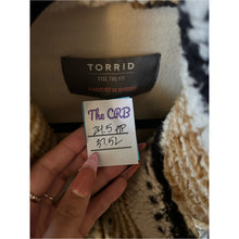 Load image into Gallery viewer, Brand New Torrid Aztec Cream &amp; Tan Striped Teddy Coat
