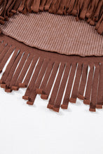 Load image into Gallery viewer, Coffee Waffle Knit Fringed High Low Loose Top
