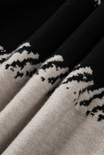 Load image into Gallery viewer, Black Stylish Color Block Pattern Drop Shoulder Sweater
