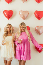 Load image into Gallery viewer, Strawberry Pink Flounce Sleeve Tiered Ruffled Velvet Mini Dress
