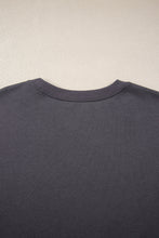 Load image into Gallery viewer, Dark Grey Varsity Striped Detail Drop Shoulder Oversized Sweatshirt
