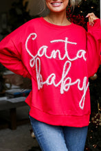 Cargar imagen en el visor de la galería, Fiery Red Christmas Santa Baby Tinsel Graphic Sweatshirt
