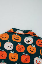 Cargar imagen en el visor de la galería, Orange Halloween Pattern Short Sleeve Shirt Pajama Set
