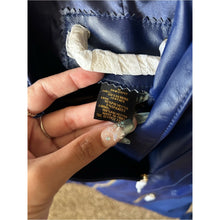 Load image into Gallery viewer, BNWT Iman 100% Genuine Leather Women's Blue Leather Asymmetric Zip Jacket Luxury
