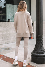 Load image into Gallery viewer, Jet Stream Solid Color Oversize Slit Sweatshirt Ribbed Leggings 2pcs Set
