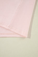 Cargar imagen en el visor de la galería, Pink Color Block Stitching Sleeve Round Neck Oversize Top
