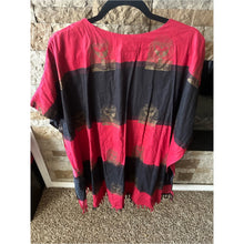 Load image into Gallery viewer, Vintage One Size 100% Cotton Red &amp; Black Egyptian Striped Relaxed Two Piece Set
