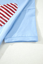 Load image into Gallery viewer, Beau Blue Patriotic Big Bow Stitched T Shift Mini Dress
