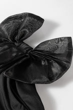 Cargar imagen en el visor de la galería, Black Bowtie One-shoulder Tulle Overlay Skater Dress
