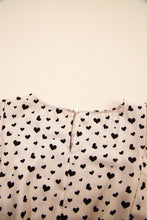 Load image into Gallery viewer, Khaki Heart Printed Flutter Sleeve Cinched Waist Tiered Ruffle Mini Dress

