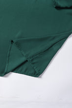 Load image into Gallery viewer, Blackish Green 3/4 Pleated Bell Sleeve V Neck Blouse
