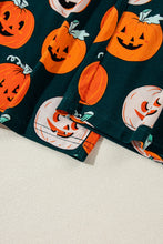 Cargar imagen en el visor de la galería, Orange Halloween Pattern Short Sleeve Shirt Pajama Set
