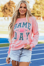 Cargar imagen en el visor de la galería, Pink Rugby Football GAME DAY Graphic Drop Shoulder Sweatshirt
