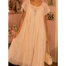 Load image into Gallery viewer, Vintage 1960s Baby Powder Pink Robe One Size with Bow Tie
