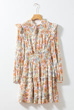 Load image into Gallery viewer, Beige Cowgirl Girlie Ruffled Floral Dress
