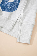 Load image into Gallery viewer, Light Grey Faded Varsity Print Loose Pullover Top
