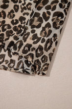 Load image into Gallery viewer, Khaki Leopard 3/4 Sleeve V Neck Swing Dress
