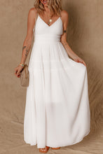 Load image into Gallery viewer, White Spaghetti Straps High Waist Elegant Long Dress
