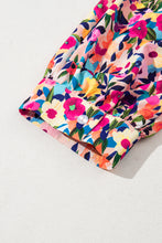 Load image into Gallery viewer, Pink Floral Puff Short Sleeve V Neck Mini Dress
