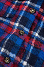 Cargar imagen en el visor de la galería, Navy Blue Plaid Flap Pocket Button Up Shacket
