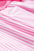 Cargar imagen en el visor de la galería, Pink Ricrac Block Accent Puff Short Sleeve Flowy Plus Dress
