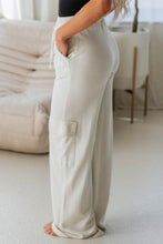 Load image into Gallery viewer, Beige Plain Cargo Pockets High Waist Casual Sweatpants
