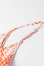 Load image into Gallery viewer, Orange Abstract Print Spaghetti Straps Backless Tiered Maxi Dress
