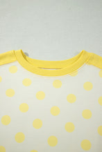 Load image into Gallery viewer, Yellow Color Block Patchwork Polka Dot Wide Leg Pant Set
