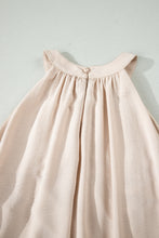 Load image into Gallery viewer, Beige Sheer Hollowed Floral Lace Hem Patchwork Loose Halter Summer Dress
