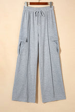 Cargar imagen en el visor de la galería, Light Grey Drawstring Waist Cargo Sweatpants
