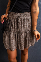 Cargar imagen en el visor de la galería, Leopard Drawstring Frilly Short Skirt
