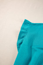 Load image into Gallery viewer, Teal Textured Ruffle Split Top and Drawstring Shorts
