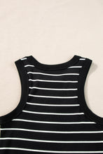 Cargar imagen en el visor de la galería, Black Stripe Ribbed Knit Tank Mini Dress
