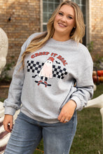 Cargar imagen en el visor de la galería, Light Grey Creep It Real Ghost Print Plus Size Sweatshirt
