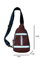 Cargar imagen en el visor de la galería, Brown Rugby Football PU Mini Crossbody Bag
