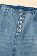 Load image into Gallery viewer, Dusk Blue Multi Buttons Medium Wash Straight Loose Leg Jeans
