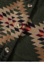 Cargar imagen en el visor de la galería, Green Aztec Print Flap Pockets Long Sleeve Shacket
