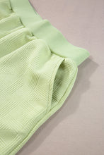 Cargar imagen en el visor de la galería, Meadow Mist Green Textured Cropped Hoodie and Shorts Set
