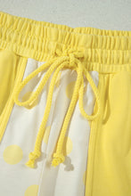 Load image into Gallery viewer, Yellow Color Block Patchwork Polka Dot Wide Leg Pant Set
